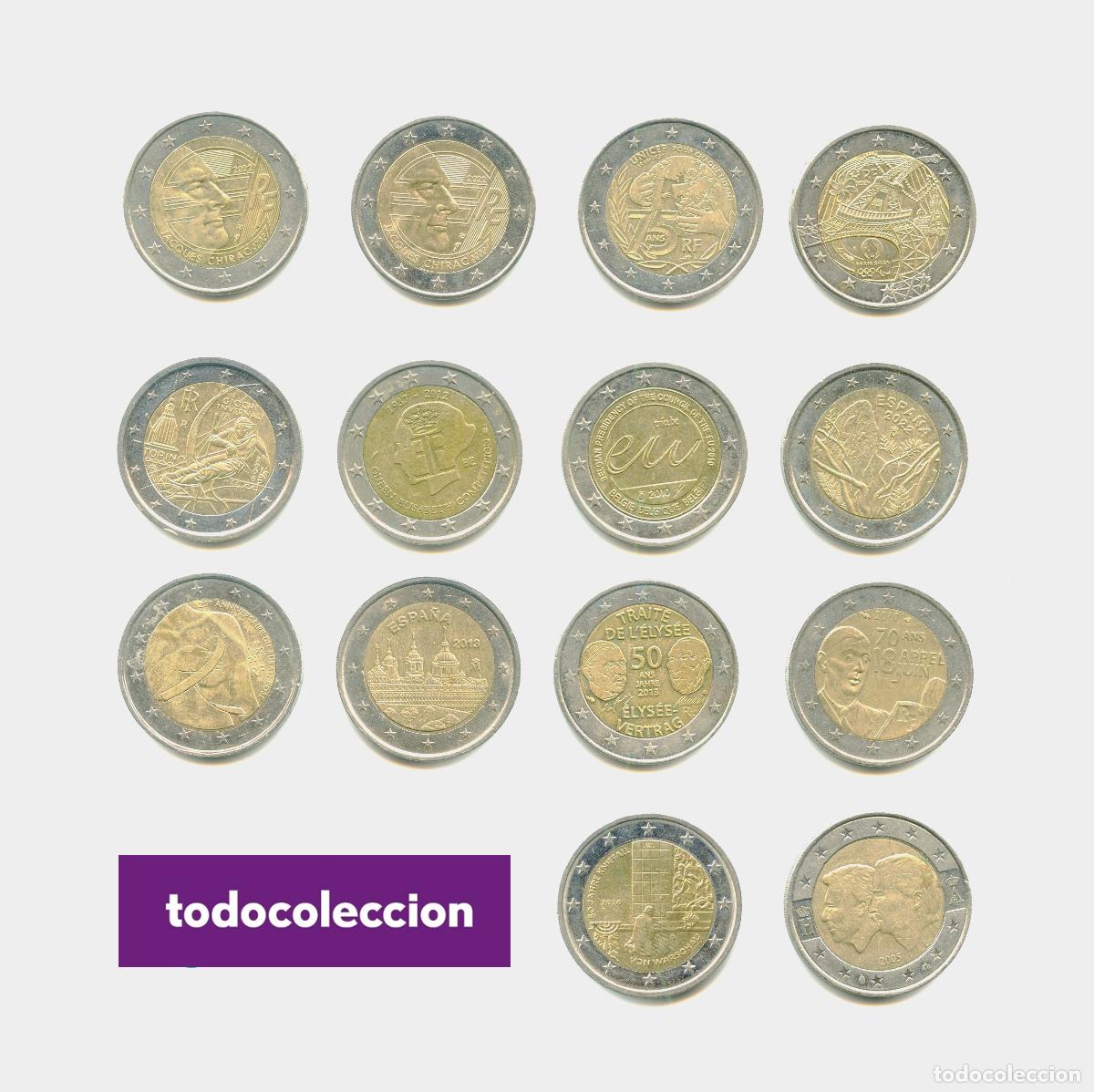 Euros: LOTE - 14 MONEDAS CONMEMORATIVAS DE 2 EUROS