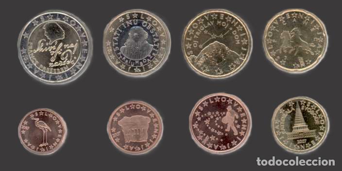 Euros: Slovenia all 8 coins 2007 Uncirculated UNC