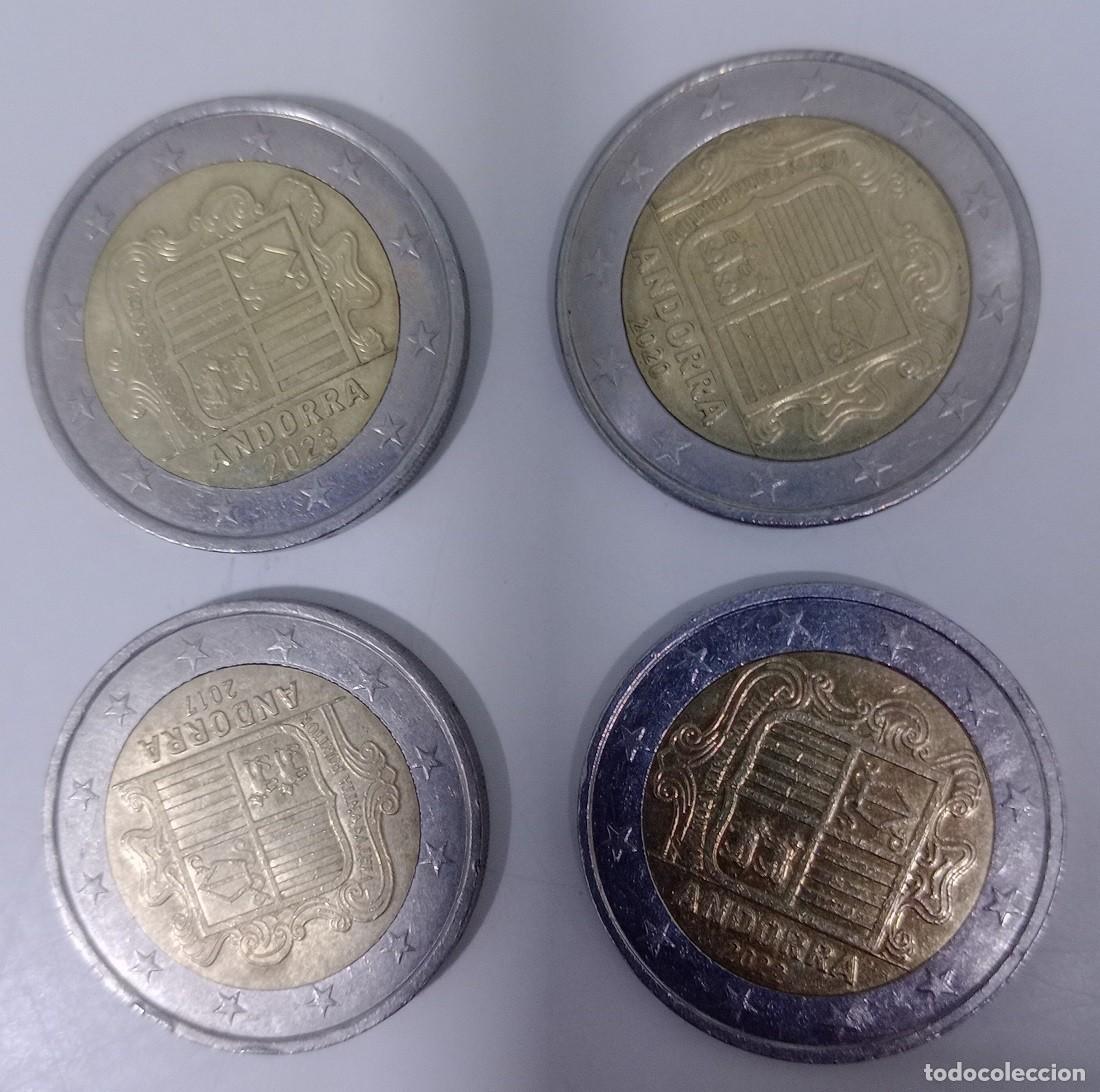 Euros: 4 X Monedas de 2 euros de Andorra 2017 2020 2022 2023