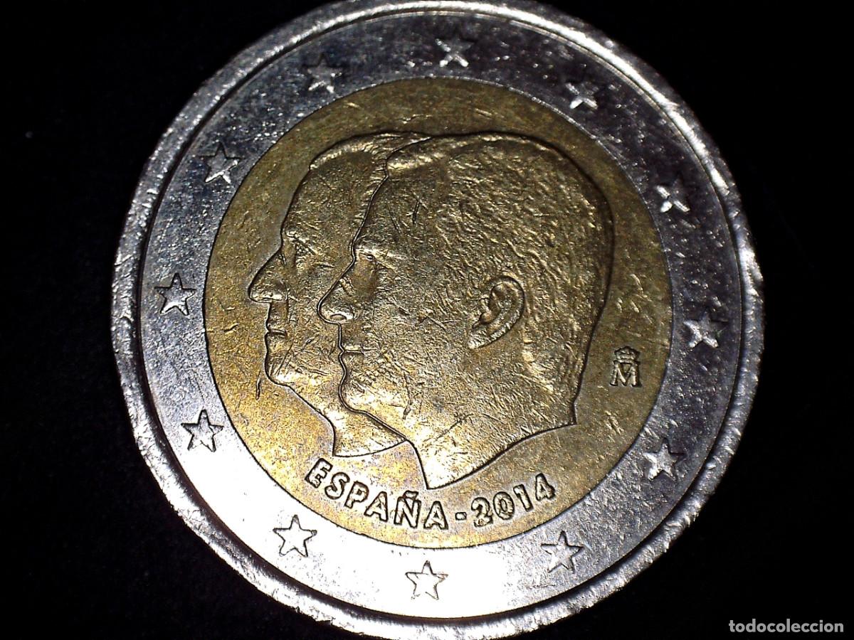 Euros: 2 EUROS ESPA&Ntilde;A 2014 MONEDA COMMEMORATIVA - CAMBIO DE TRONO - CIRCULADA MONEDAS COMMEMORATIVAS USADAS