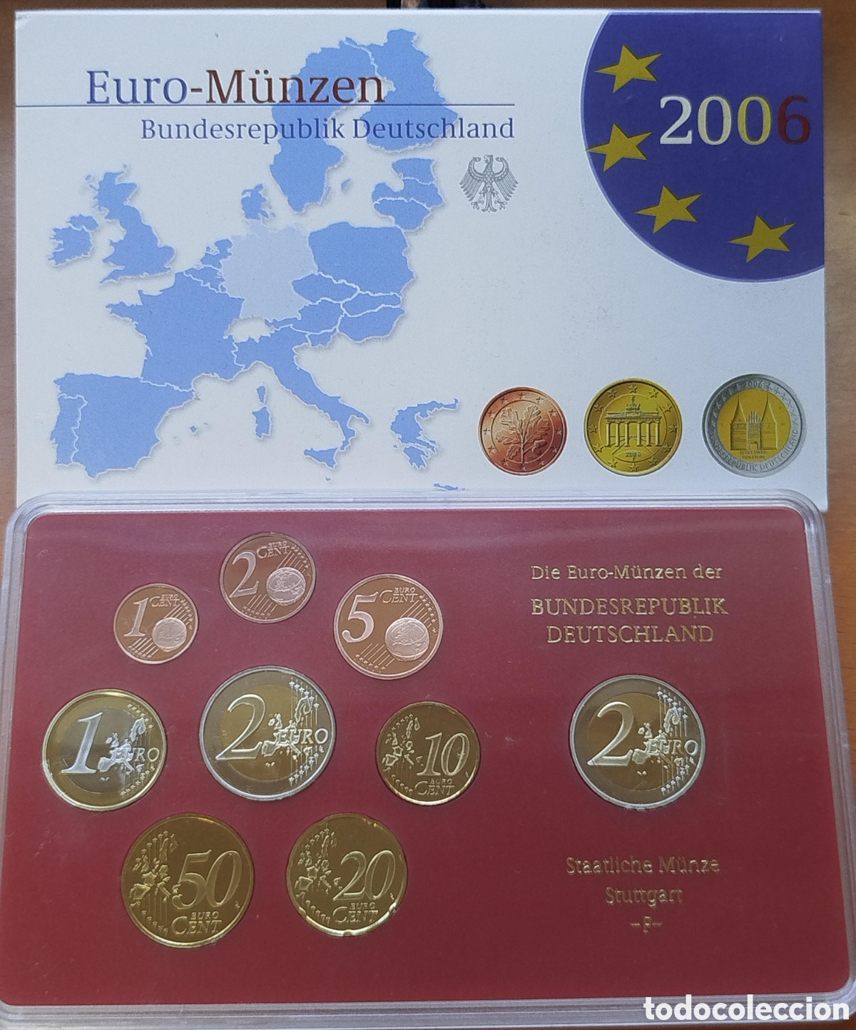 Euros: Cartera Euro Alemania 2006 F Proof | Estuche Oficial Stuttgart