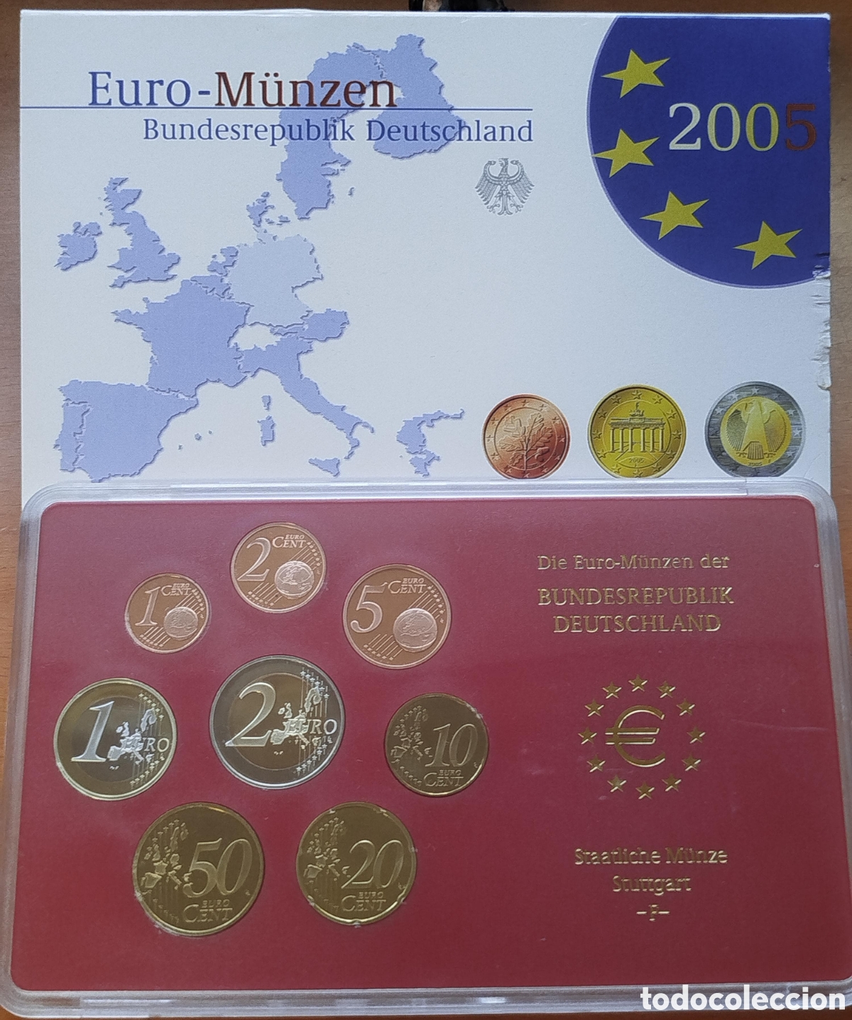 Euros: Cartera Euro Alemania 2005 F Proof | Estuche Oficial Stuttgart