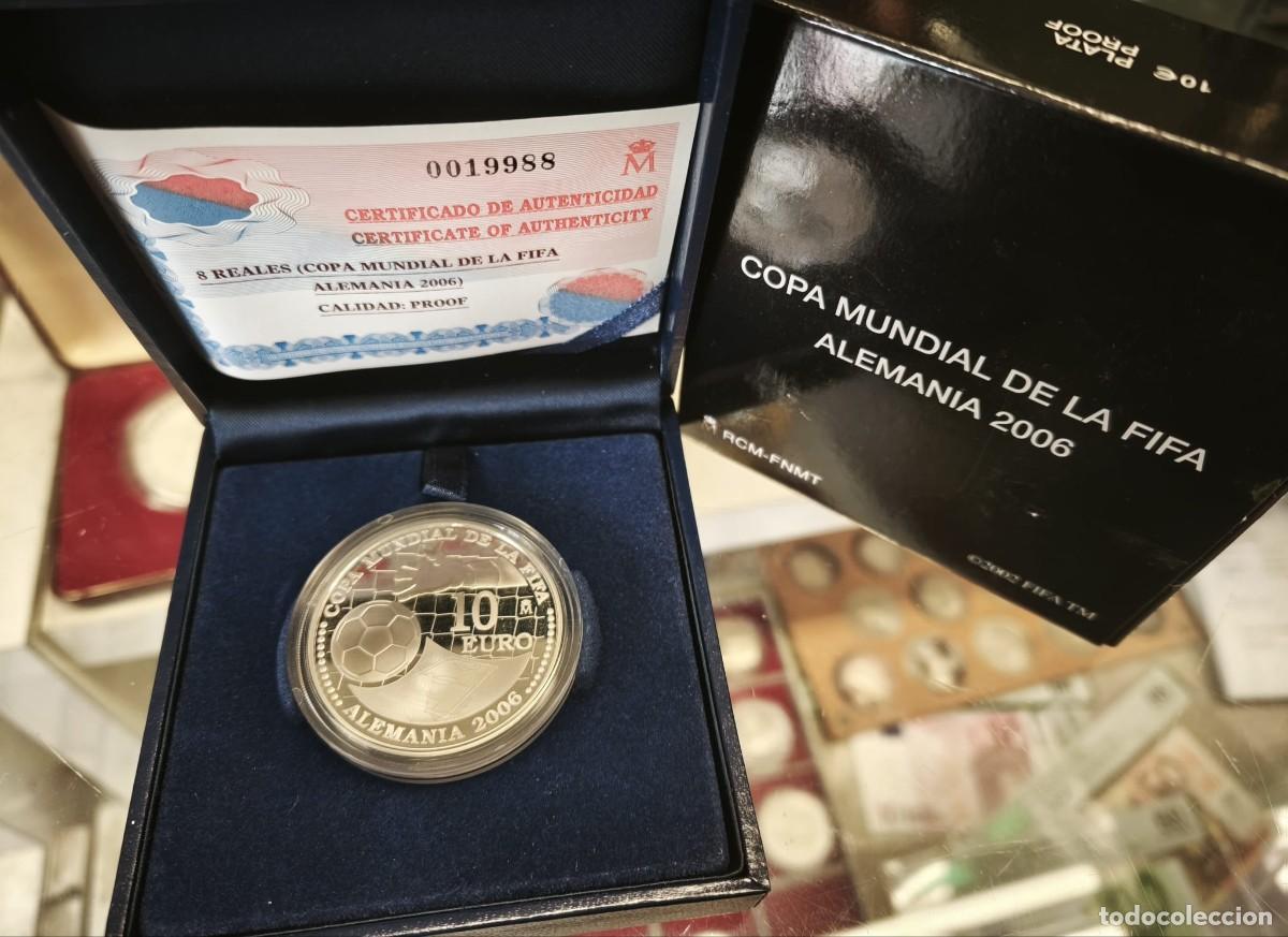 Euros: Espa&ntilde;a estuche 10 Euros Copa Mundial de la FIFA 2006 Km 1102 Plata Proof
