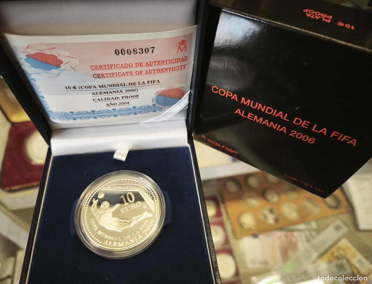 Euros: Espa&ntilde;a estuche 10 Euros Copa Mundial de la FIFA 2006 Km 1076 Plata Proof