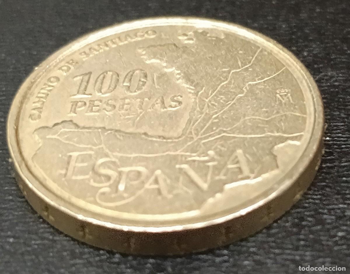 Euros: Moneda de 100 pesetas camino de Santiago