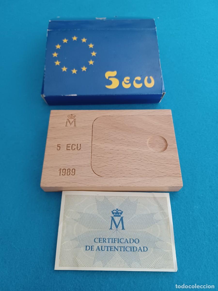 Euros: Moneda plata 5 Ecu Espa&ntilde;a 1989 Carlos V