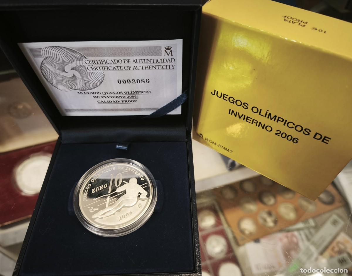 Euros: Espa&ntilde;a estuche 10 Euros Juegos Ol&iacute;mpicos de Invierno 2006 Km 1064 Plata Proof