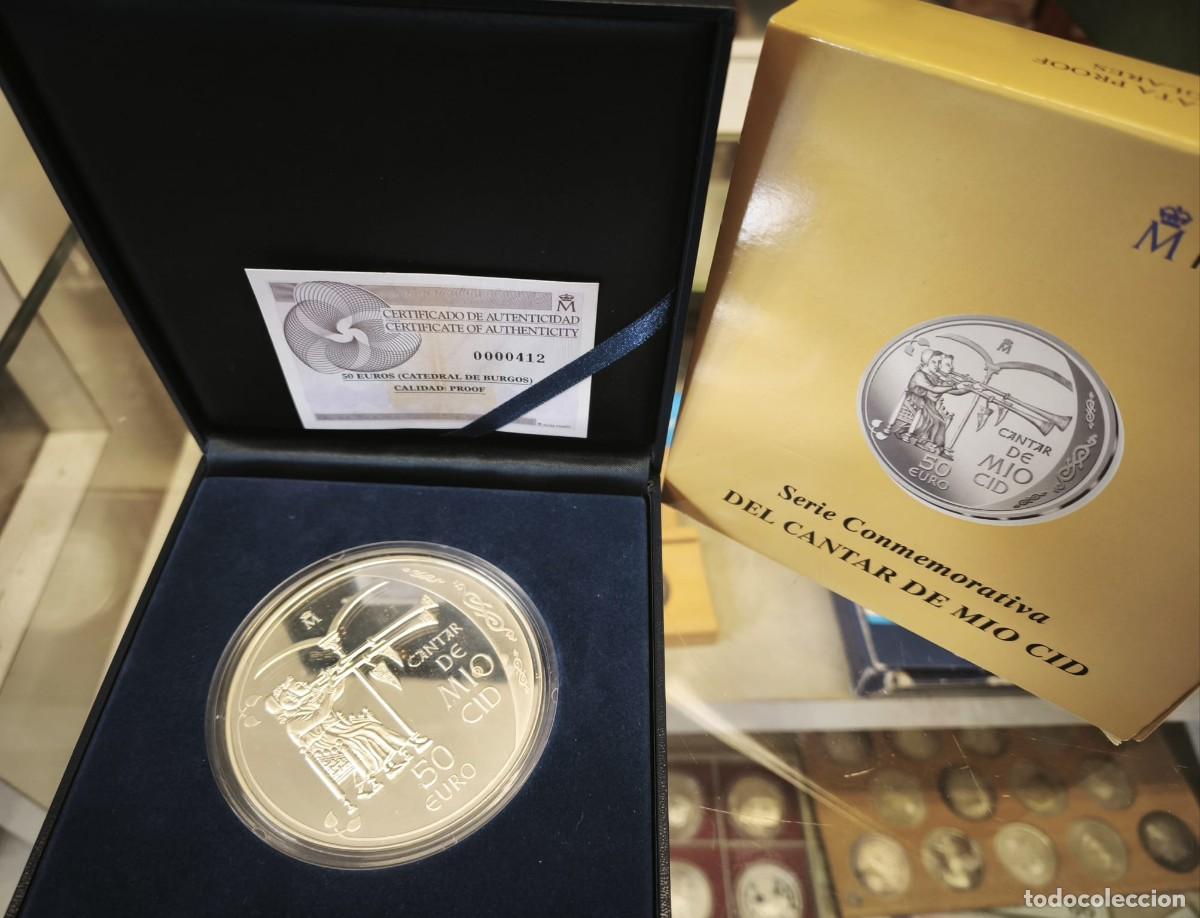 Euros: Espa&ntilde;a estuche Cincuent&iacute;n 50 Euros Rodrigo D&iacute;az de Vivar 2007 Km 1138 Plata Proof