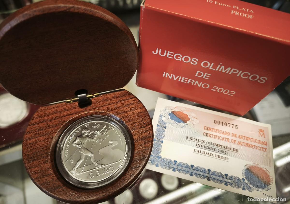 Euros: Espa&ntilde;a estuche 10 Euros Juegos Ol&iacute;mpicos de Invierno 2002 Km 1078 Plata Proof