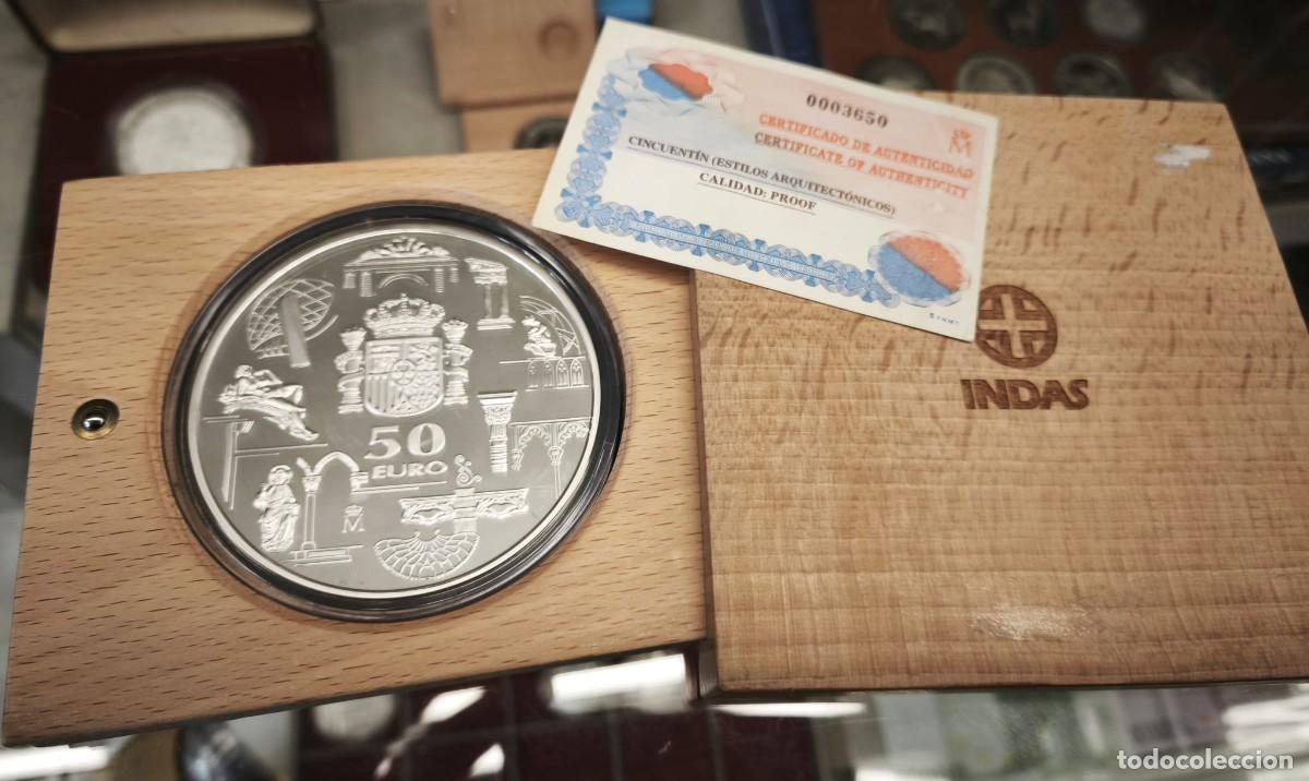 Euros: Espa&ntilde;a estuche Cincuent&iacute;n 50 Euros Aniversario del Euro 2003 Km 1093 Plata Proof