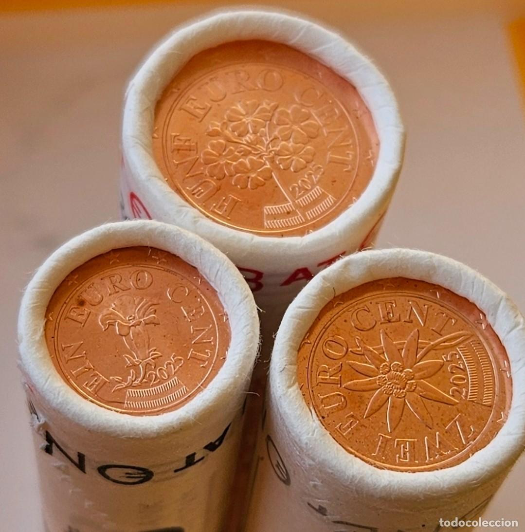 Euros: TRIO DE MONEDAS 1, 2 y 5 CTS AUSTRIA 2025 - SIN CIRCULAR