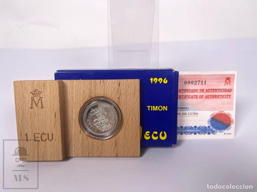 Euros: Moneda de Plata 1 ECU del A&ntilde;o 1996 TIMON Nautilus - Estuche y Certificado FNMT