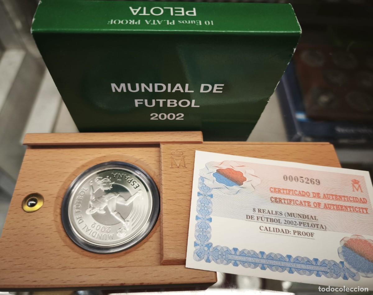 Euros: Espa&ntilde;a estuche 10 Euros Copa Mundial de la FIFA 2002 Km 1079 Plata Proof