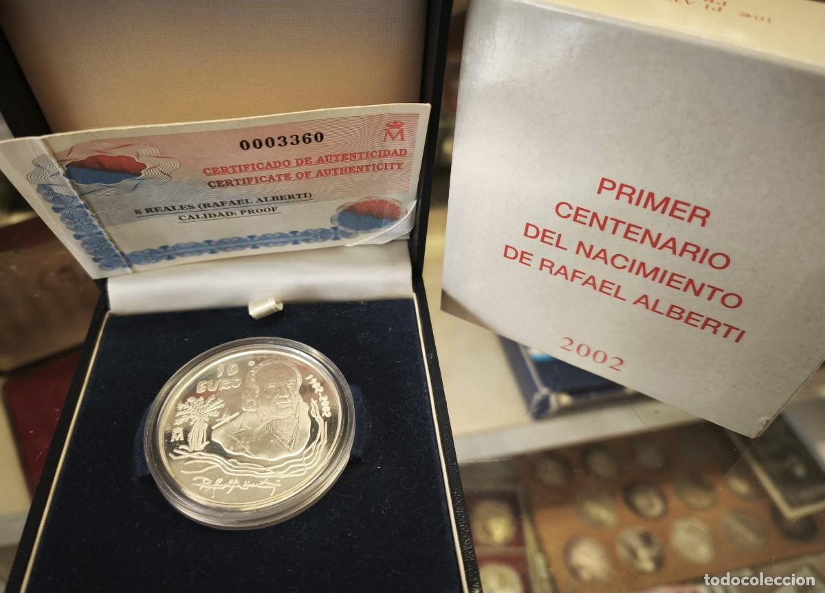 Euros: Espa&ntilde;a estuche 10 Euros Rafael Alberti 2002 Km 1088 Plata Proof