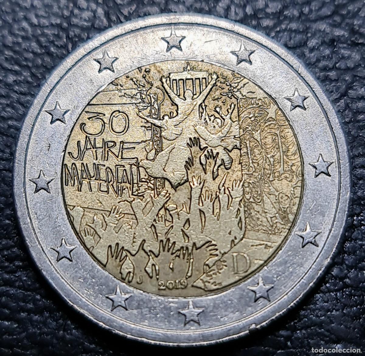 Euros: Alemania 2019 2 euros ceca J moneda conmemorativa ca&iacute;da Muro de Berl&iacute;n 30 a&ntilde;os