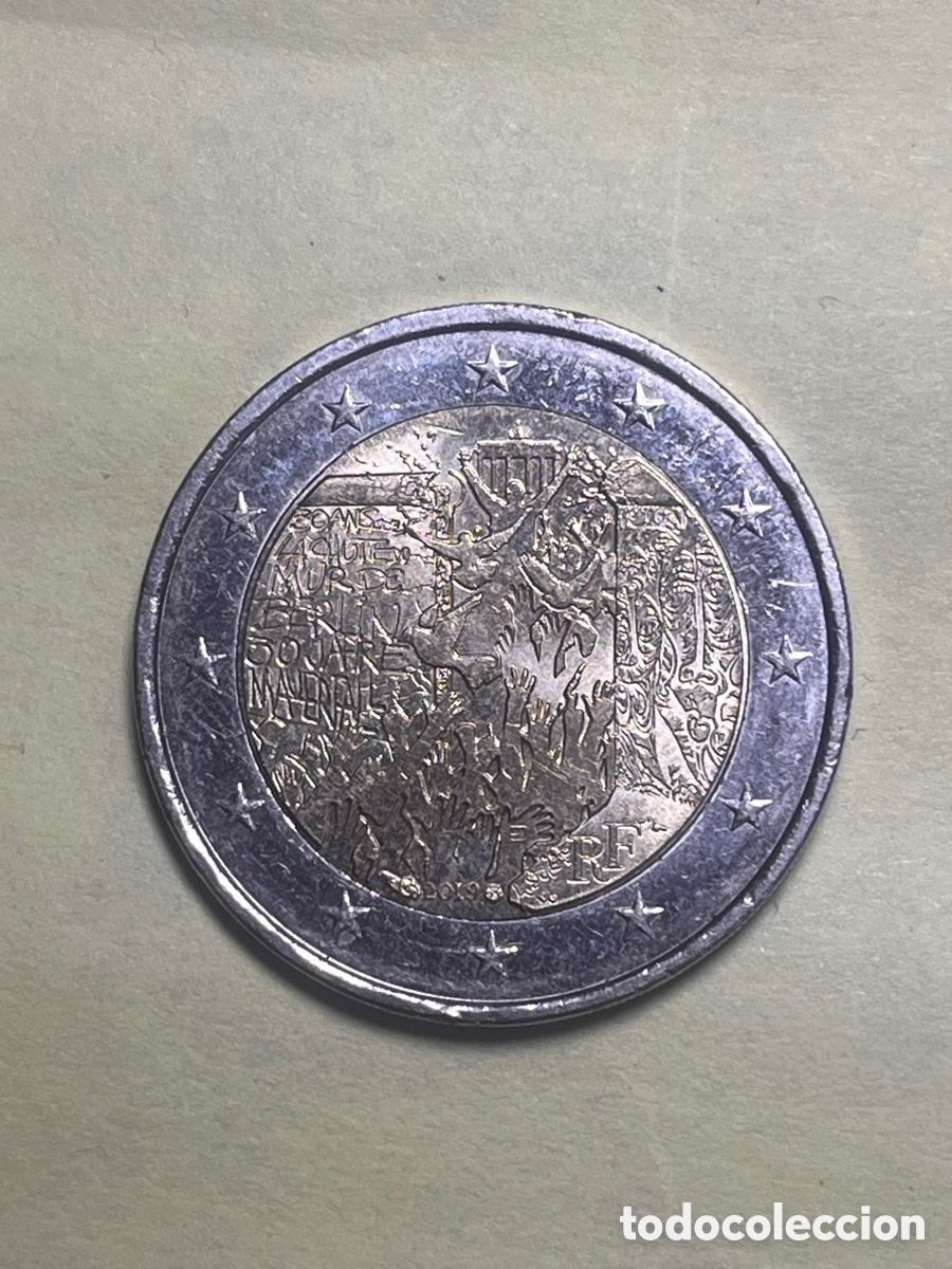 Euros: 2 euros 2019 Muro de Berl&iacute;n Francia | Moneda Conmemorativa