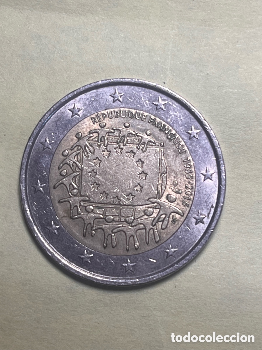 Euros: 2 euros 2015 Bandera UE Francia | Moneda Conmemorativa