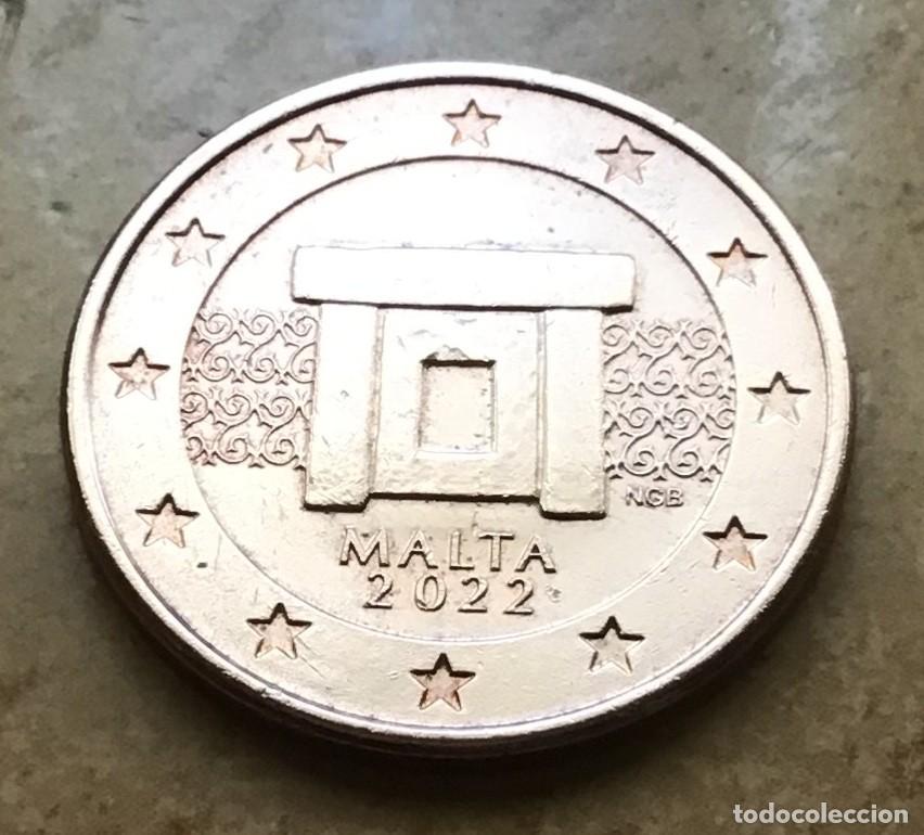 Euros: 5 c&eacute;ntimos de euro de Malta. A&ntilde;o 2022