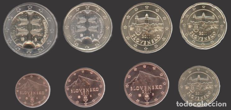 Euros: Slovakia all 8 coins 2011 Uncirculated UNC