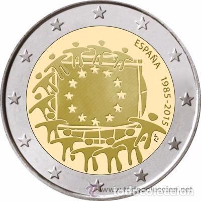 Euros: ESPA&Ntilde;A 2015. MONEDA DE 2 EUROS COMUN DE HOMENAJE A LA BANDERA.
