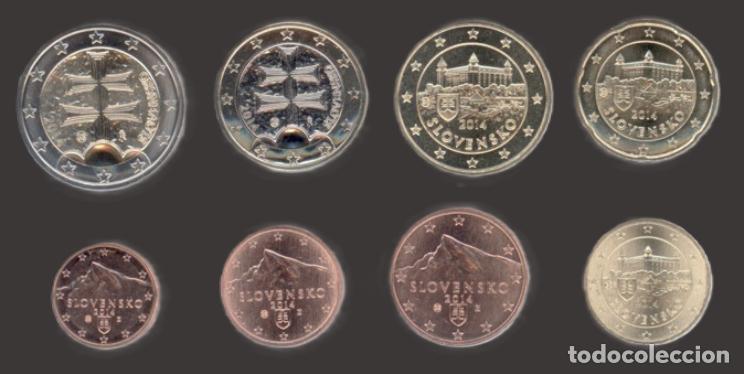 Euros: Slovakia all 8 coins 2014 Uncirculated UNC