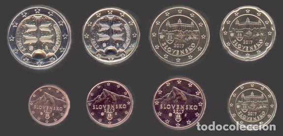 Euros: Slovakia all 8 coins 2017 Uncirculated UNC