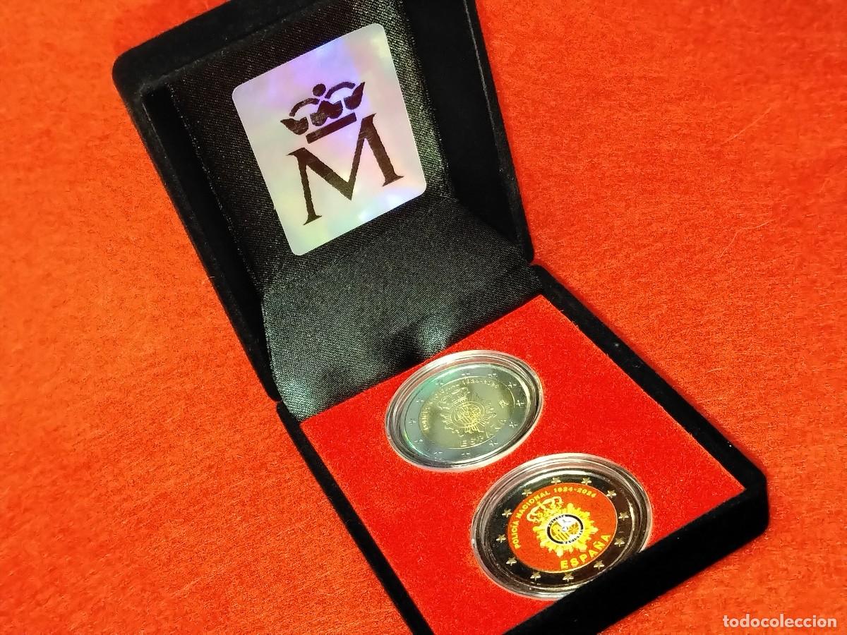 Euros: Espa&ntilde;a 2 Euros 2024 Conmemorativa, 1 EN COLOR ROJO SC (200 aniversario Polic&iacute;a Nacional Espa&ntilde;a)