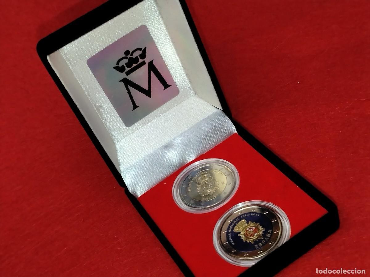 Euros: Espa&ntilde;a 2 Euros 2024 Conmemorativa, 1 EN COLOR AZUL SC (200 aniversario Polic&iacute;a Nacional Espa&ntilde;a)
