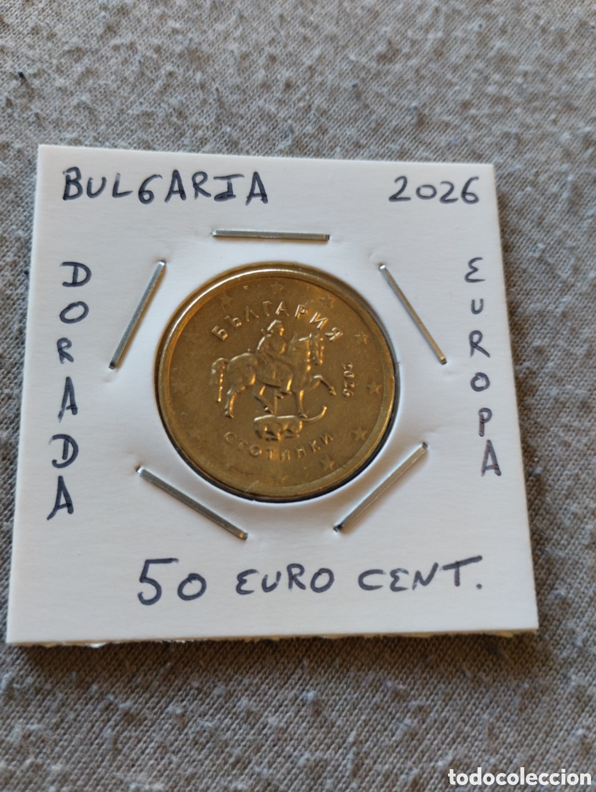 Euros: Moneda 50 euro cent Bulgaria a&ntilde;o 2026 mbc encartonada