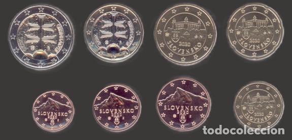 Euros: Slovakia all 8 coins 2020 Uncirculated UNC