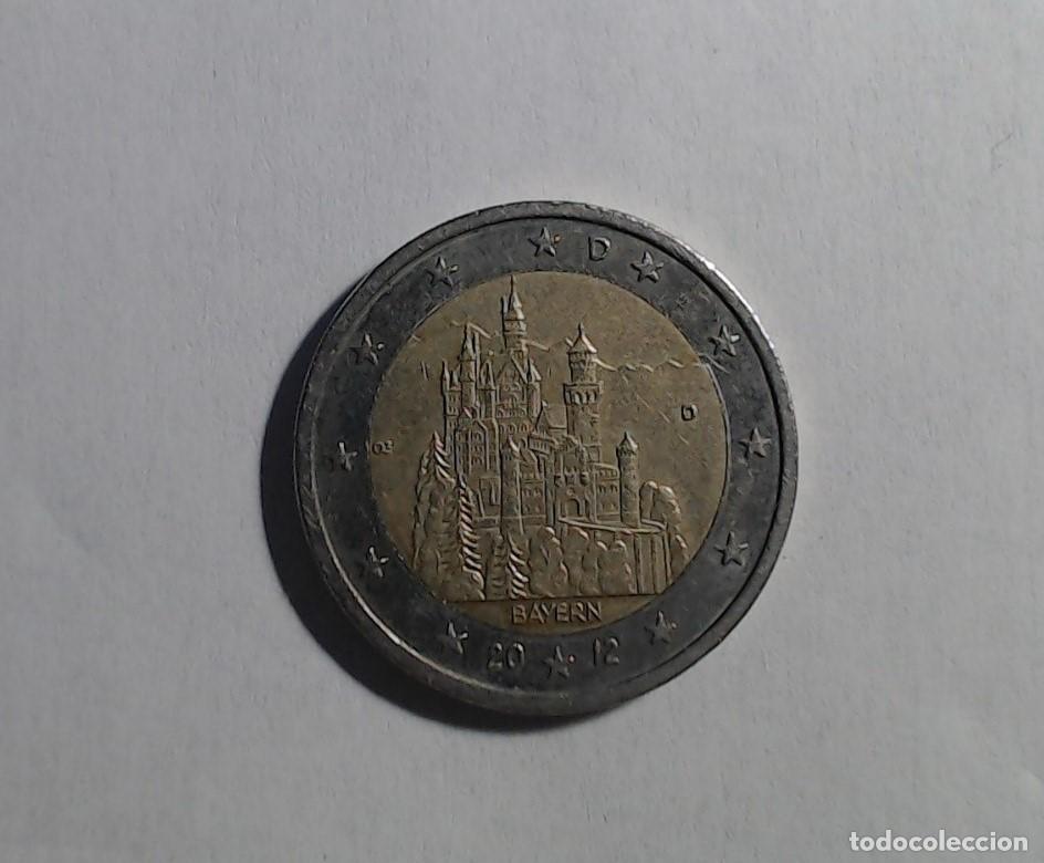 Euros: ALEMANIA 2012 CECA D - Moneda 2 euro Conmemorativa - CASTILLO DE NEUSCHWANSTEIN - BAYERN. CIRCULADA