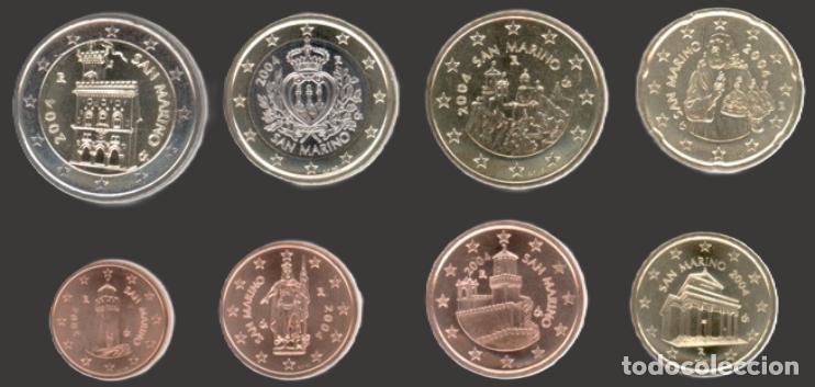 Euros: San Marino all 8 coins 2004 Uncirculated UNC