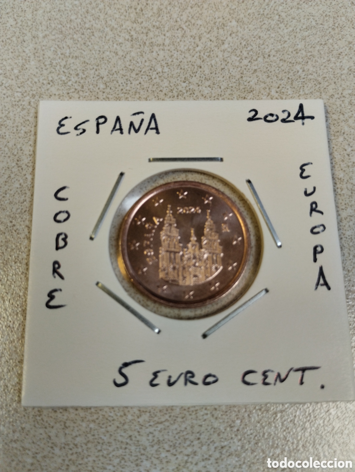 Euros: Moneda 5 euro cent Espa&ntilde;a a&ntilde;o 2024 sin circular encartonada