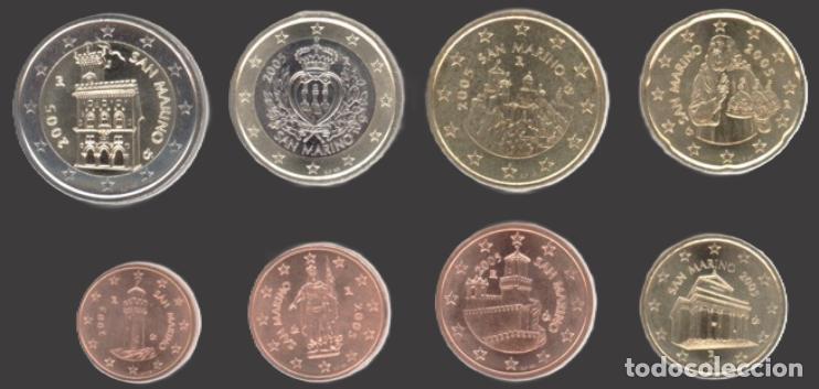 Euros: San Marino all 8 coins 2005 Uncirculated UNC