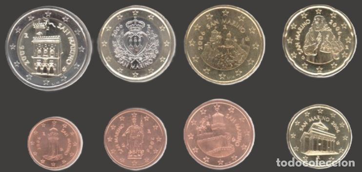 Euros: San Marino all 8 coins 2006 Uncirculated UNC