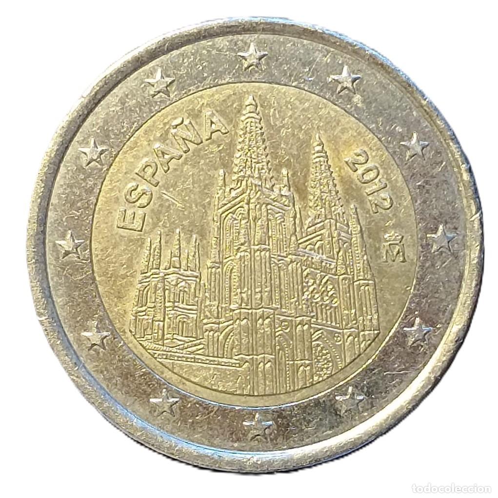 Euros: ESPA&Ntilde;A 2 EUROS CONMEMORATIVOS; A&Ntilde;O 2012 (CATEDRAL DE BURGOS), KM# 1254; CIRCULADA
