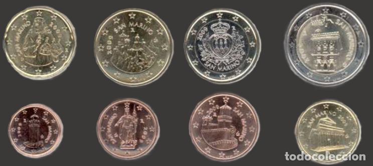 Euros: San Marino all 8 coins 2009 Uncirculated UNC