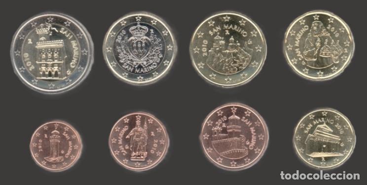 Euros: San Marino all 8 coins 2010 Uncirculated UNC