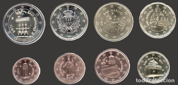 Euros: San Marino all 8 coins 2011 Uncirculated UNC