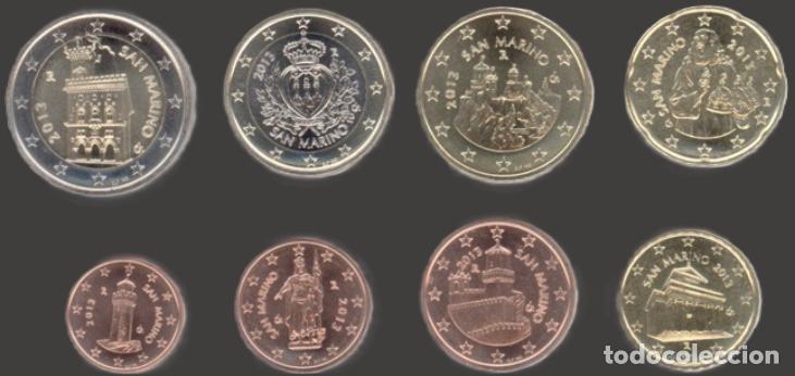 Euros: San Marino all 8 coins 2013 Uncirculated UNC