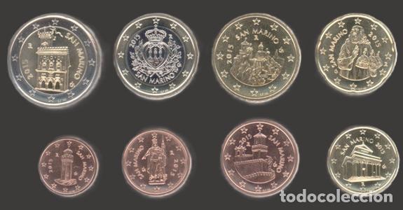 Euros: San Marino all 8 coins 2015 Uncirculated UNC