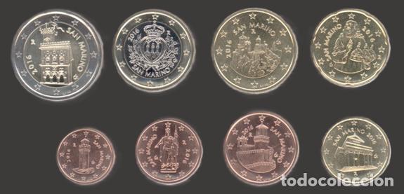 Euros: San Marino all 8 coins 2016 Uncirculated UNC