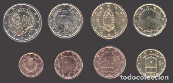 Euros: San Marino all 8 coins 2017 Uncirculated UNC