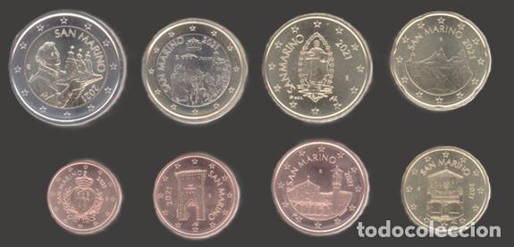 Euros: San Marino all 8 coins 2021 Uncirculated UNC