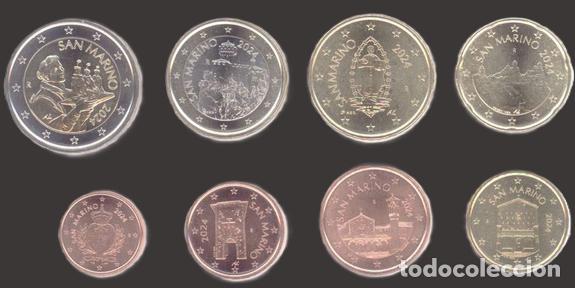 Euros: San Marino all 8 coins 2024 Uncirculated UNC