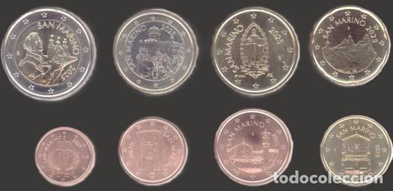 Euros: San Marino all 8 coins 2025 Uncirculated UNC