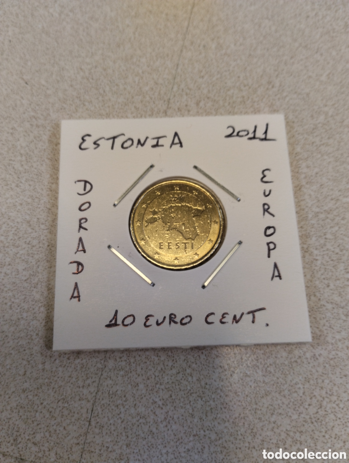 Euros: Moneda 10 euro cent estonia a&ntilde;o 2011 mbc encartonada
