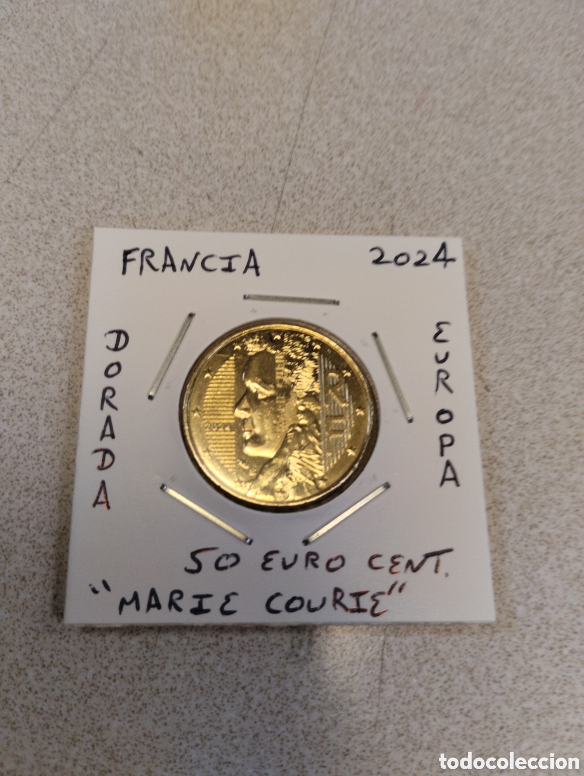 Euros: Moneda 50 euro cent Francia a&ntilde;o 2024 mbc encartonada