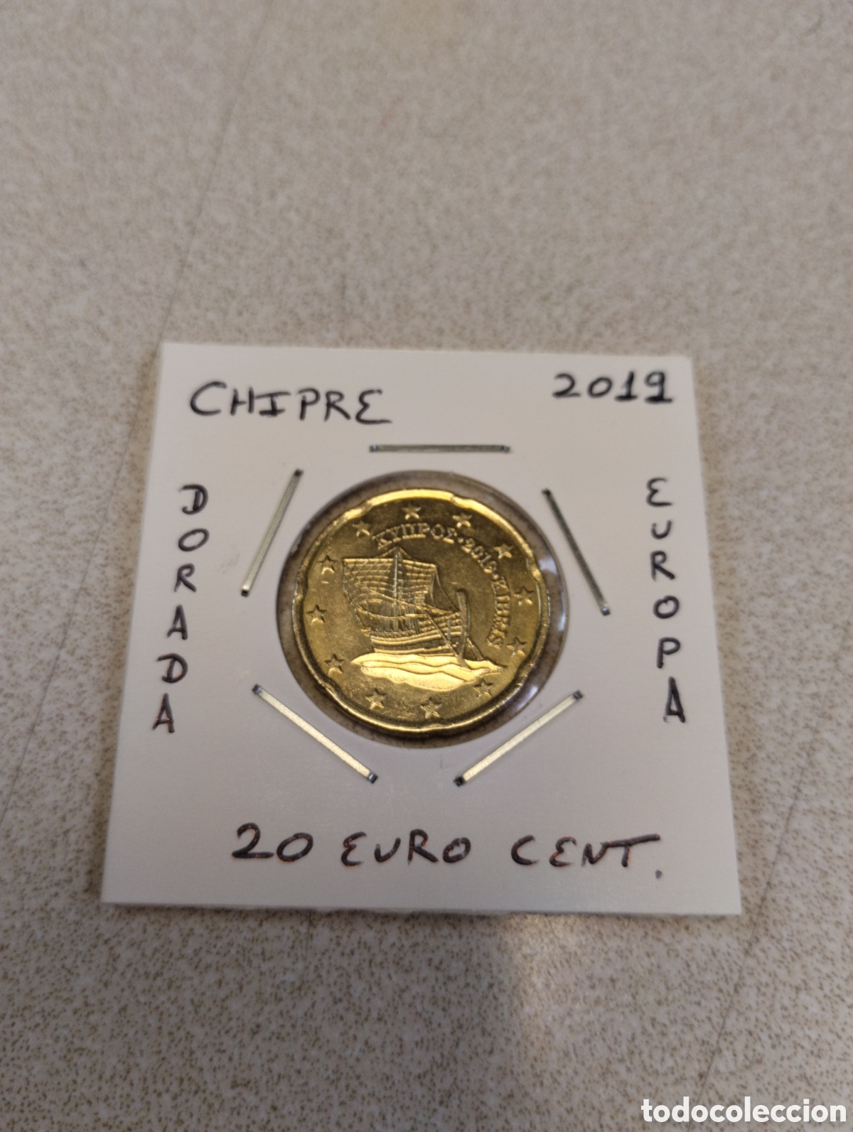 Euros: Moneda 20 euro cent Chipre a&ntilde;o 2019 mbc encartonada