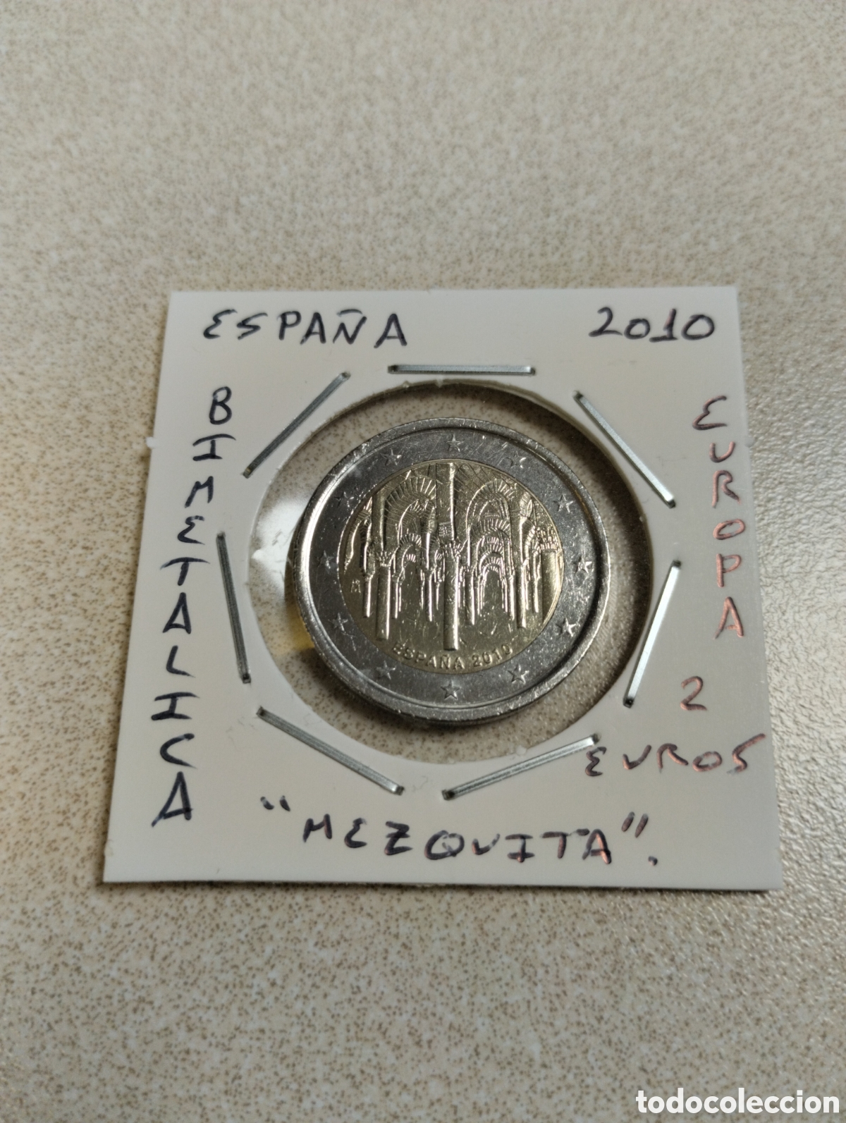 Euros: Moneda 2 euros Espa&ntilde;a a&ntilde;o 2010 mezquita de c&oacute;rdoba mbc encartonada